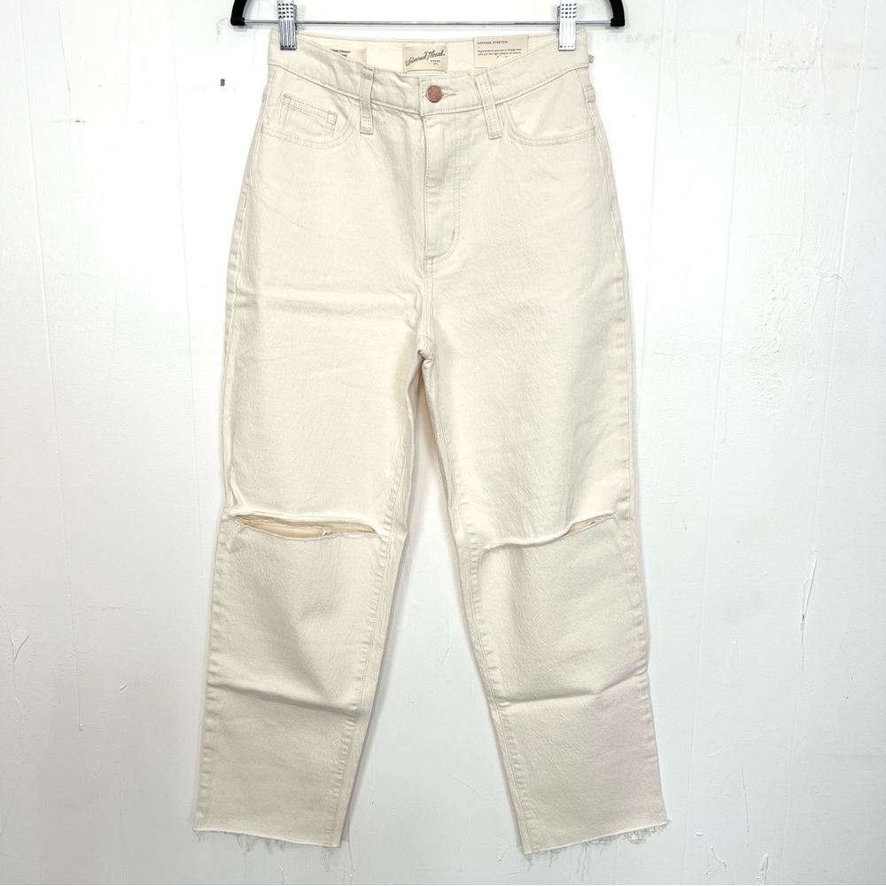 NWT Universal Thread Vintage Straight Jeans Size‎ 2 / 26 Off-White Stretch ly